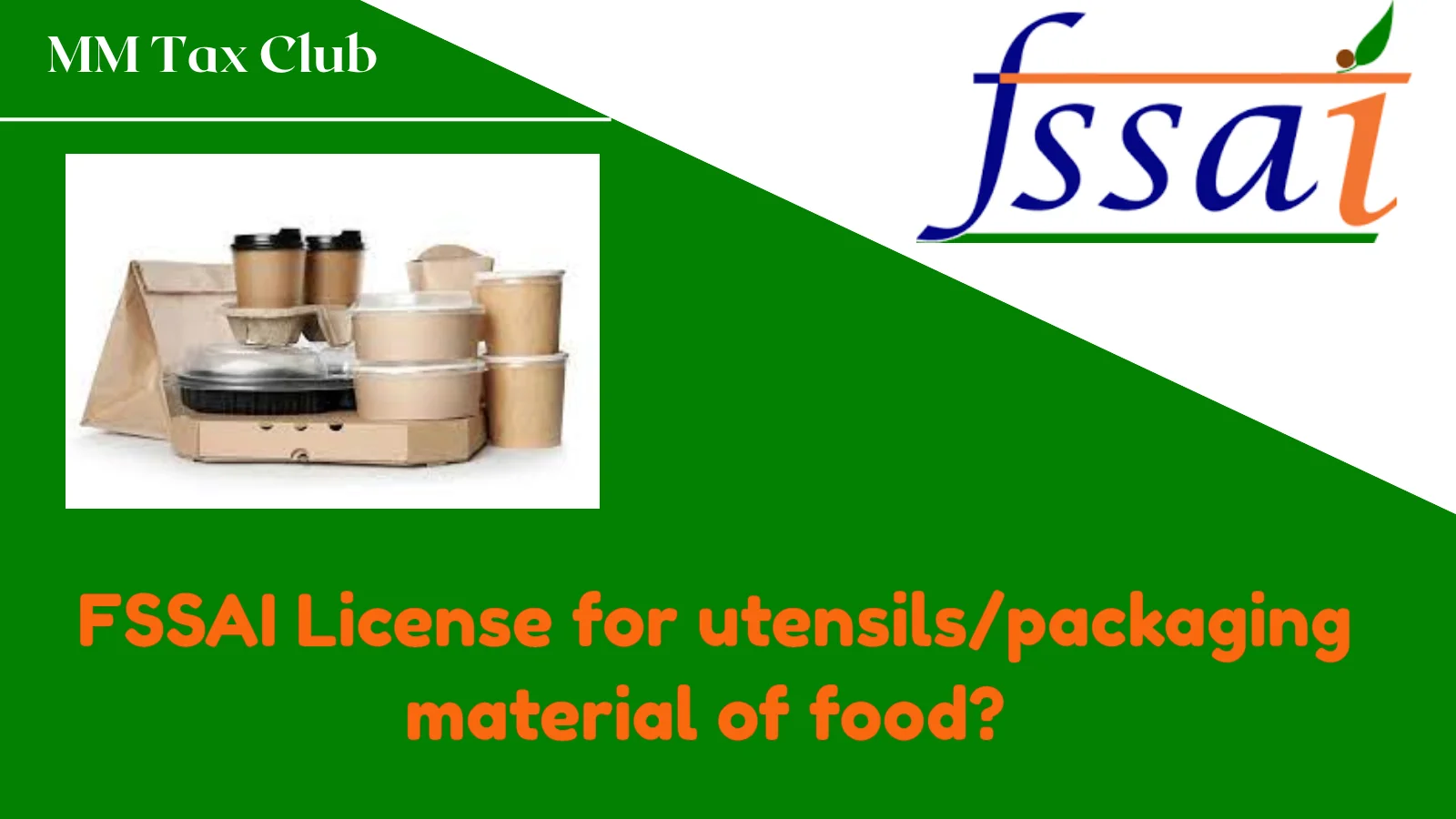 FSSAI License for utensils/packaging material of food?,